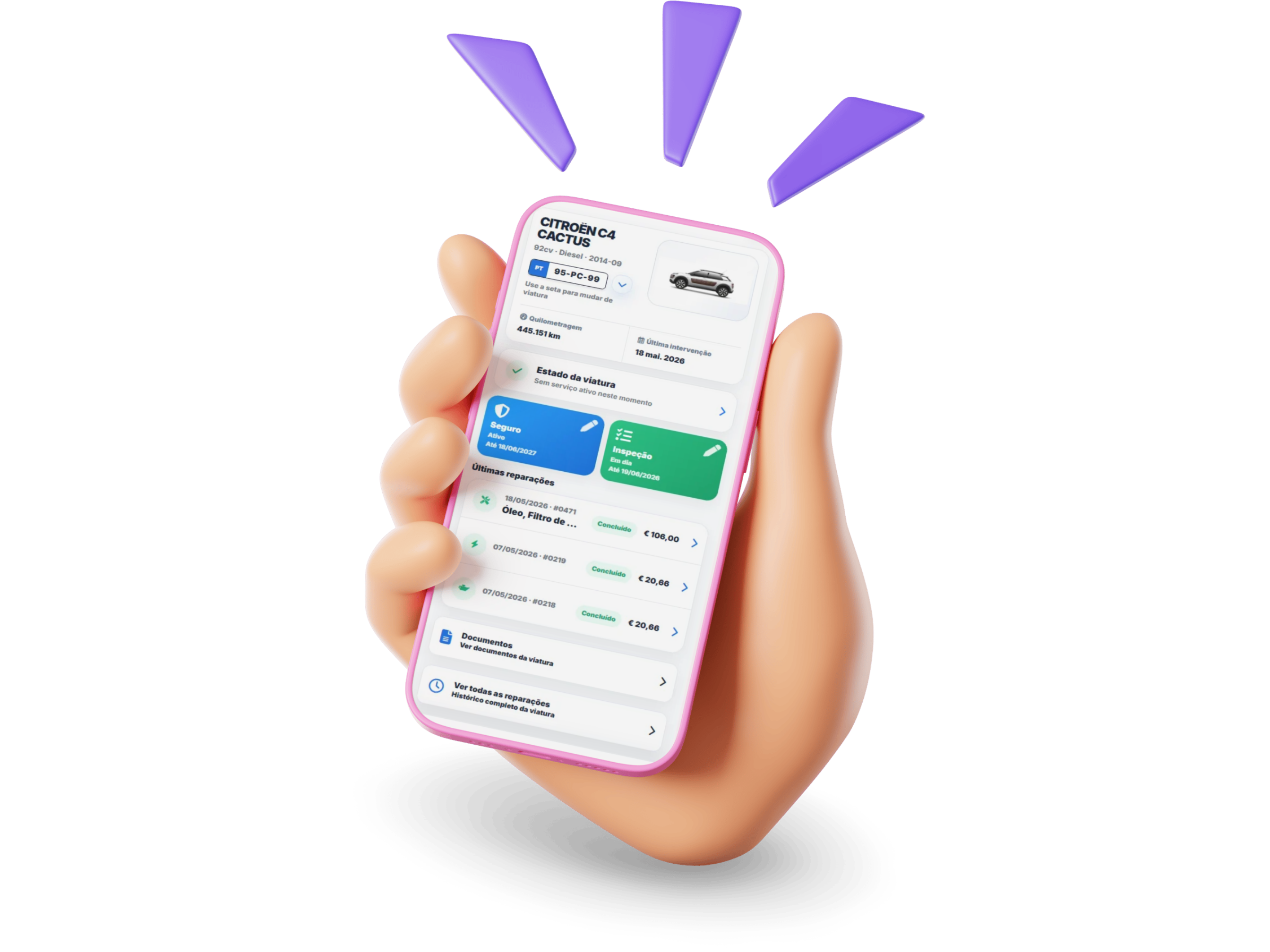 Aplicação de cliente OficinaPlus em tempo real